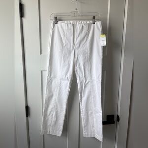 Elliott Lauren women’s white pull on/ elastic waistband cropped stretch pant NWT